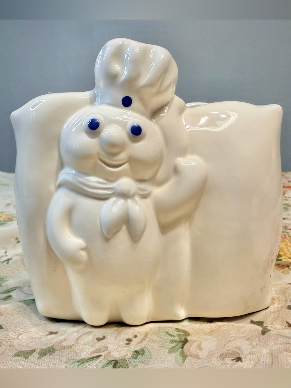 Vintage 1988 Pillsbury Doughboy Ceramic Napkin Holder Collectible Retro Kitchen